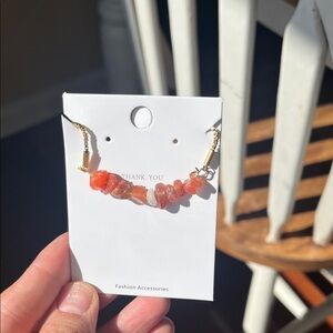 Chic Gold and Orange Beaded Bracelet